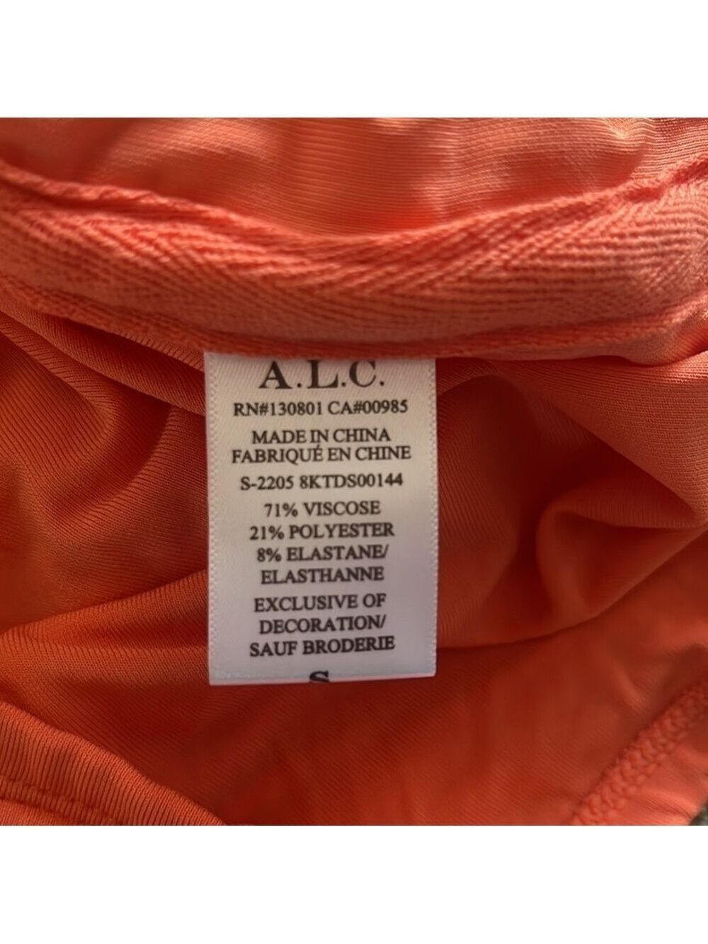 A.L.C. Allegra Ruched Embellished Halter Bodycon Sangria Orange Midi Dress Small - Picture 15 of 16